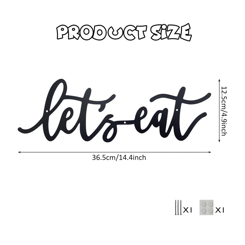 Metal Let's Eat Sign, Rustic Cutout Eat Signs, Farmhouse Wall