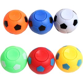 6Pc Random Color Soccer Ball Fidget Spinners -Hand Fidget Spinner Soccer Balls, Stress Relief Football Toys 3.5/5.5cm Rotatable Fidget Soccer Balls, Relief Vent Toys, Desk Toys, Novelty and Gag Toys