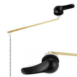 Hygie Rinse Universal Toilet Handle Replacement Kit Front Mount Toilet Lever Compatible with American Standard/Glacier Bay/Gerber, Toilet Flush Handle with Flapper Chain, Matteblack