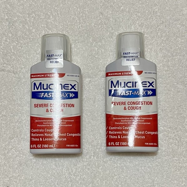 Mucinex 2-Pack Mucinex Fast-Max Severe Congestion & Cough 180ml 6