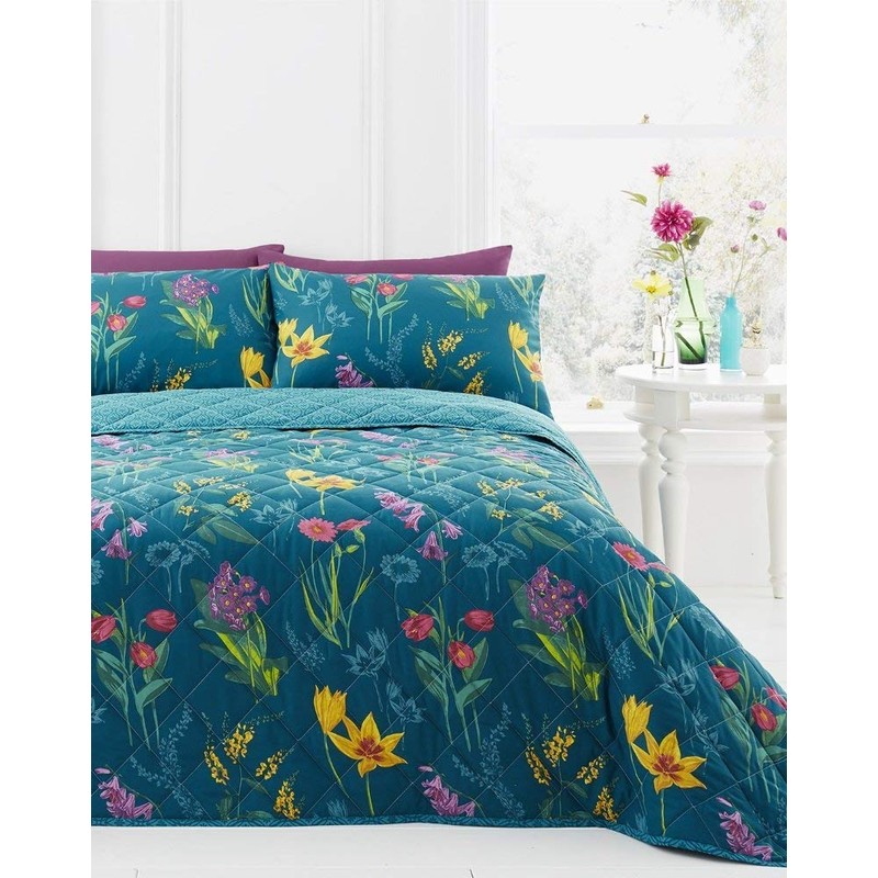 Dreams & Drapes - Ingrid Floral Print Reversible Duvet Cover