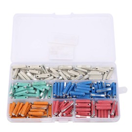 European Car Fuse, 200 Pieces 5A 8A 10A 16A 25A Continental Fuses Torpedo Type Set 32V Car Torpedo Fuse Box with Transparent Storage Box for Older
