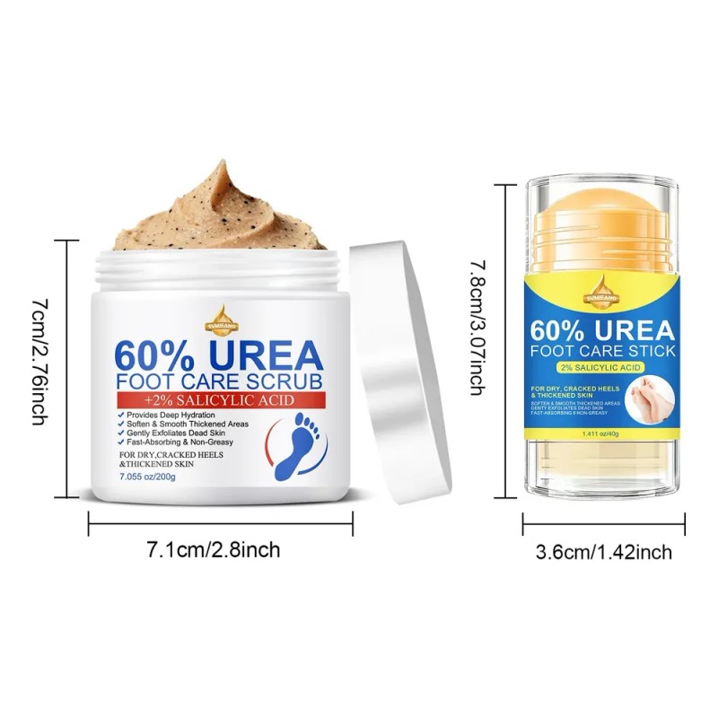 Pack Cuidado Pies Urea 60% Exfoliante Y Bálsamo 2 Pzs