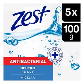 Jabón Zest Neutro Micelar Antibacterial 5 x 90 g