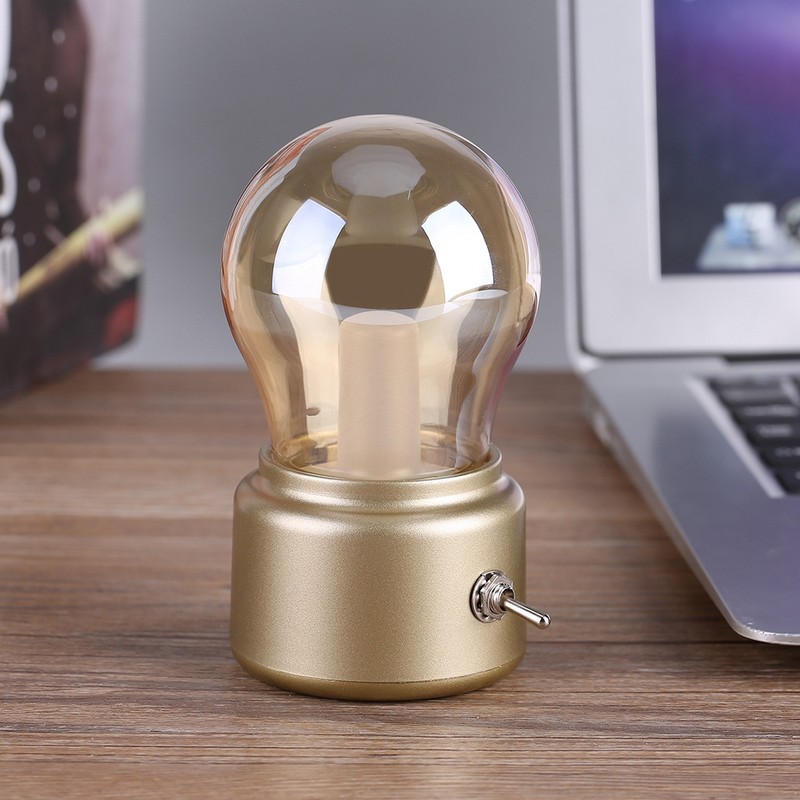 Creative Retro LED Night Light USB Rechargeable Night Light Gold