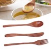 Wooden Cutlery Set Tableware Set Scratch Proof Portable Wood Spoon