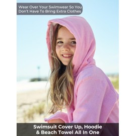 SAMMIMIS Kids Bathrobe & Boys and Girls Swim Cover Up - Hooded Kids Beach Towels - Terrycloth Zip Up Towel Poncho - Turkish Cotton - Pool, Beach & Bath Essentials - Small (2-5 Years)