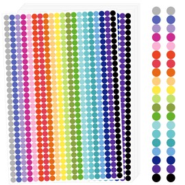 12000 PCS Small Colored Dot Stickers, 1/4" Round Color Coding Labels,20 Colors Circle Tiny Dot Stickers for Classroom, Office, Library, Inventory Organizing, File Classification