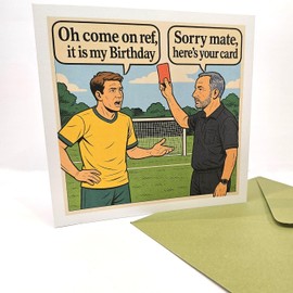 Funny/Humorous Football Birthday - Greeting Card With Envelope