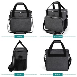 BAGLHER Dog Travel Bag, Pet Travel Bag (ALL Pet Travel Supplies), With 2 Pet Food Containers and 2 Collapsible Silicone Bowls; Essential Kits for Pet Travel Grey