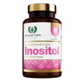 Royal Oak Health Myo inositol 2000mg and D-Chiro Myo Inositol Tablets with Folate PCOS & Ovulation Support (120 Capsules)