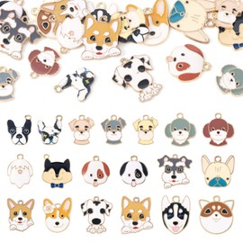 Bestewelry - Colgantes de esmalte para gatos y perros, diseño de dibujos animados, diseño colorido de animales, gatitos, cachorros, abalorio de aleación para manualidades, collares, pulseras, llaveros