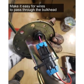 EMIHO Fuel Cell Electrical Partition Connector fit for 3/8npt Thread Opening, Bulkhead Fitting 10GA Wire Fuel Pump Assembly for 10-12 Gauge Wires