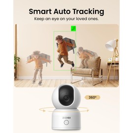 ZOSI 2K Indoor Pan/Tilt Security Camera, 2 Pack 2.4G/5G Dual-Band WiFi Smart Home Cam, 360 Degree Baby Pet Monitor with Phone App,Human Detection,2 Way Audio,Cloud & Memory Card Storage, Plug-in