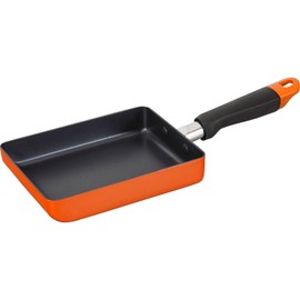 Wahei Freiz RB-2975 Egg Grilled Egg, 5.1 x 7.1 inches (13 x 18 cm), Special for Gas Fire, Egg Pan, PFOA Free, Fluorine Resin Treatment, Orange, Miniche