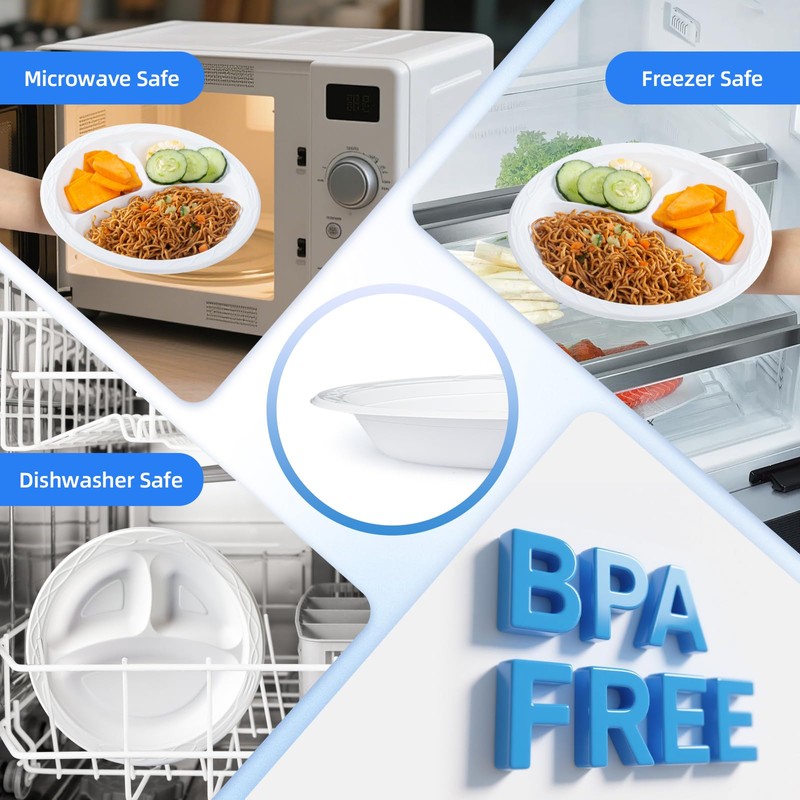 YANGRUI Party Plates Mineral Filled PP 10" 150 Pack -