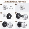 CLCTK 2 Pack Crystal Glass Dummy Door Knobs, Round Half-Dummy