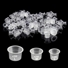 600Pcs Tattoo Ink Caps for Tattooing Mixed Size 200pcs S 200pcs M 200pcs L for Tattoo Pigment Microblading Permanent Makeup