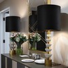 GOSO Tall Drum Velvet Black Lamp Shades Set of 2-