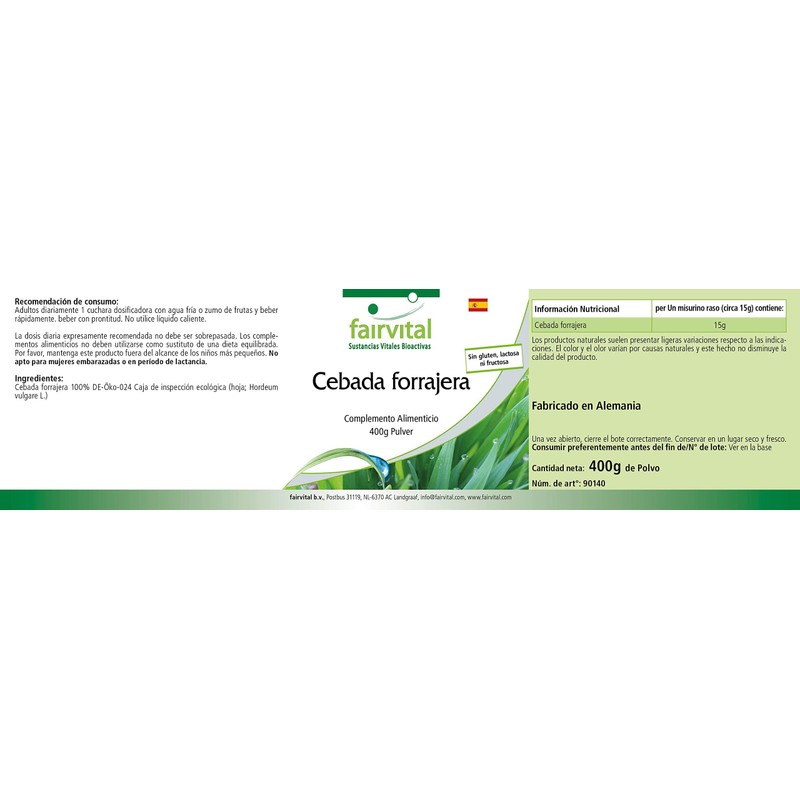 Fairvital Barley Grass Powder – High Dose – Vegan –