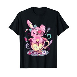 Kawaii Pastel Goth Cute Creepy Rabbit Menhera Occult Bunny T-Shirt