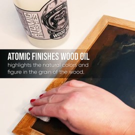 Atomic FINISHES Wood Finish Cutting Board Oil | Non-Toxic Mineral Oil Food Grade | Premium Wood Oil | Best for Wood Furniture, Cutting Boards, Bowls, Tables, Leather, Metal, Vinyl, Plastic (32)