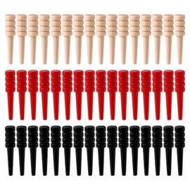 48pcs Cribbage Pegs, Wooden Cribbage Board Pegs Fit 1/8 Inch Holes Cribbage Accessories for Traditional Crib Pin Board Game (Red, Black, Wood)