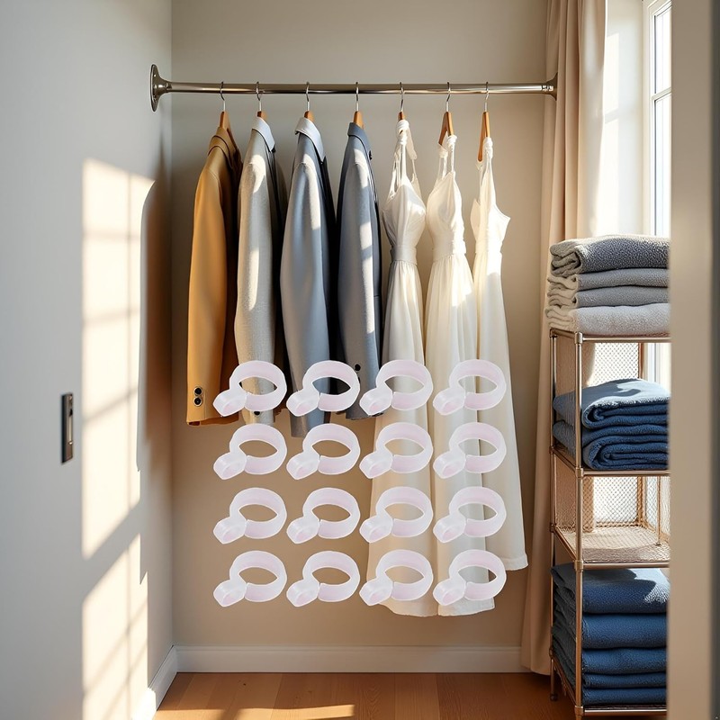 25Pcs White Plastic Windproof Hanger Hooks, Clothes Hanging Clips, Laundry