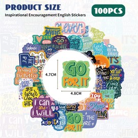 Kabwea Pack of 50 motivational stickers, scrapbook stickers, bullet journal stickers