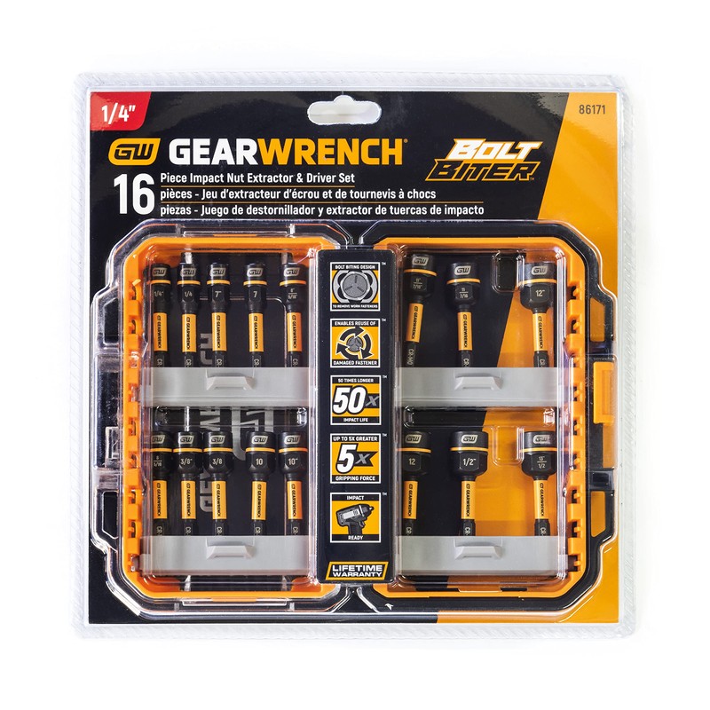 GEARWRENCH 16 Pc. Bolt Biter Nut Extractor & Driver Set