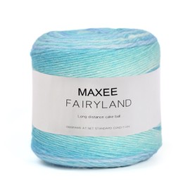 Maxee Gradient Yarn 100 g, 250 Mete Cupcakes Bobbel, Multicoloured Gradient Crochet Yarn, Hand Knit, Crochet, Cotton Knitting Yarn for Jumper Hats, Dream Blue