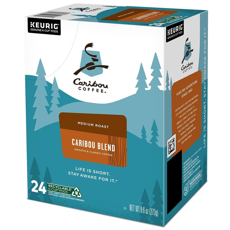Caribou Blend Coffee Keurig K-Cup Pods, Medium Roast, 24/Box (6992)