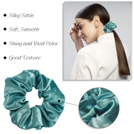 200 Pieces Satin Hair Scrunchies Bulk, 52 Colors Scrunchies for curly Hair Ponytail Holder Solid Color Satin Hair Tie Hair Elastics Bands Hair Accessories for Women Girls Teens Birthday Gift