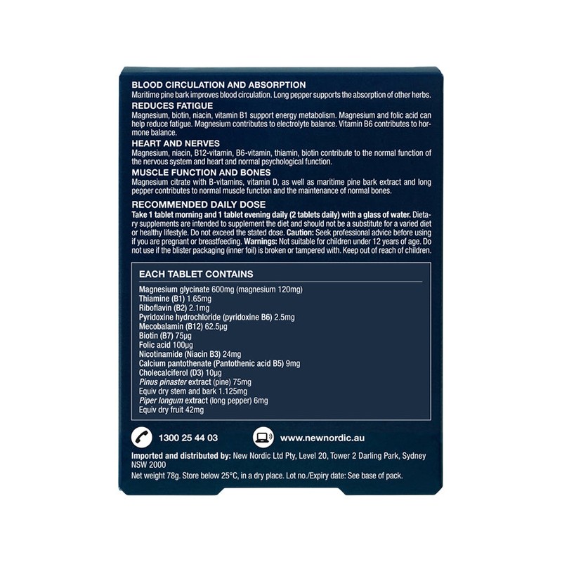 New Nordic Active Magnesium Glycinate 600mg 60t