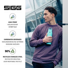 SIGG - Edelstahl Trinkflasche - Shield ONE Glacier - Für Kohlensäurehaltige Getränke Geeignet - Auslaufsicher - Federleicht - BPA-frei - Hellblau - 1L