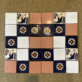 Talavera Mexican Handmade Talavera Clay Tile Folk Art 4x4"  Handpainted lots of 30 p