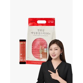 [Jeongwonsam] 100 packets of daily red ginseng sticks (6-year-old red ginseng concentrate, practical package) Expiration date: 2026-05-07 / [정원삼] 매일홍삼스틱 100포 (6년근쌍화농축액실속형실용적 패키지) 소비기한 : 2026-05-07