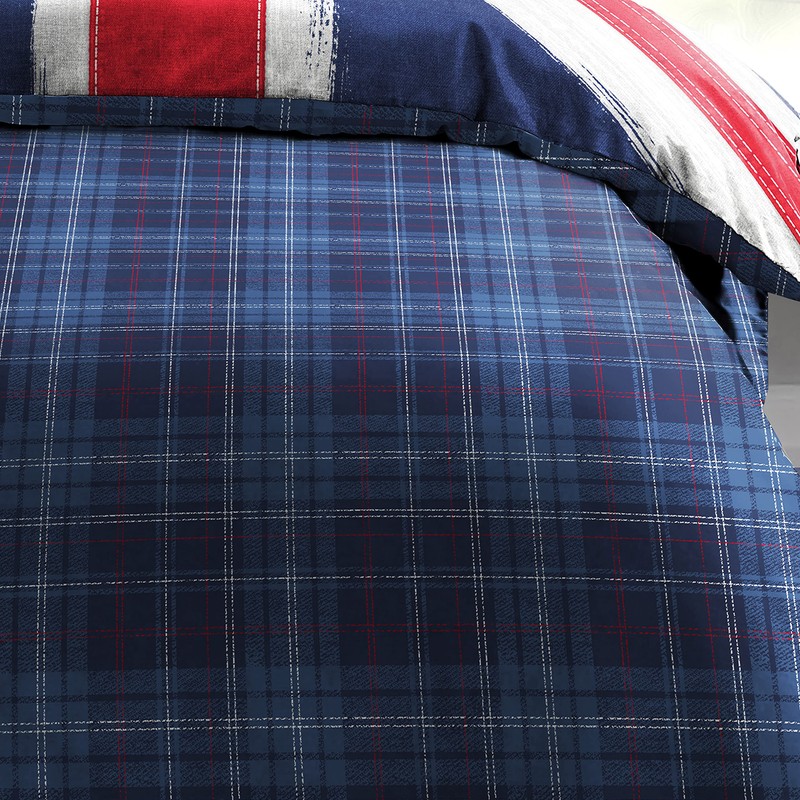 Home Republic Union Jack Reversible Checkered England Flag Bedding Duvet
