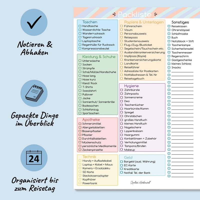 Packing list pad in DIN A5 format with 50 sheets