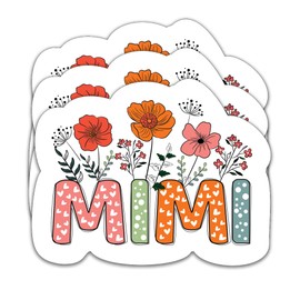 (3Pcs) Mimi Stickers, Mimi Decals, Mimi Accessories for Grandmothers Grandma Women Mother's Day– Waterproof Vinyl Decal for Books Laptops Phones Tumblers Water Bottles, Size 3 x 2.3 Inch