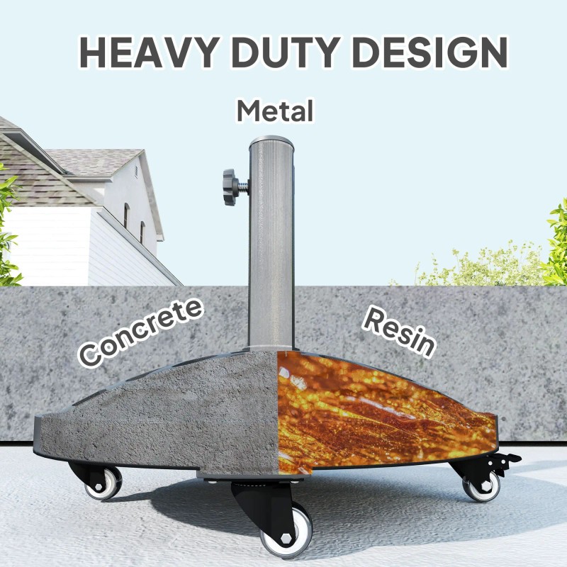 Heavy Duty 46 Lbs Resin Round Patio Umbrella Base Stand