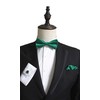 JEMYGINS Men's Plain Bow Tie and Pocket Square with Cufflinks,