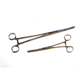 New 2pc Fishing Set 8" + 12" Straight Hemostat Forceps Locking Clamps Stainless