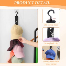 GMHLLES 2 Pcs Baseball Cap Storage, Hat Organizer Clips for Hats Storage, Cap Holder for Hat Display for Baseball Caps Golf Caps Sports Hats(with Clips Card Paper and Hooks)