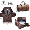 BOLOSTA Leather Travel Garment Bag with Shoe Compartment, Waterproof Convertible