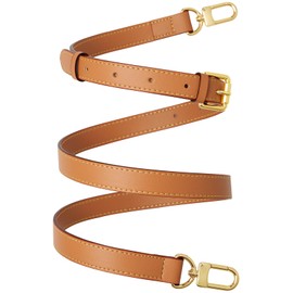 RICLVS Genuine Vachetta Leather Crossbody Strap Genuine Leather Adjustable Replacement Strap for Shoulder Bag Handbag Purse (Beige Pink)