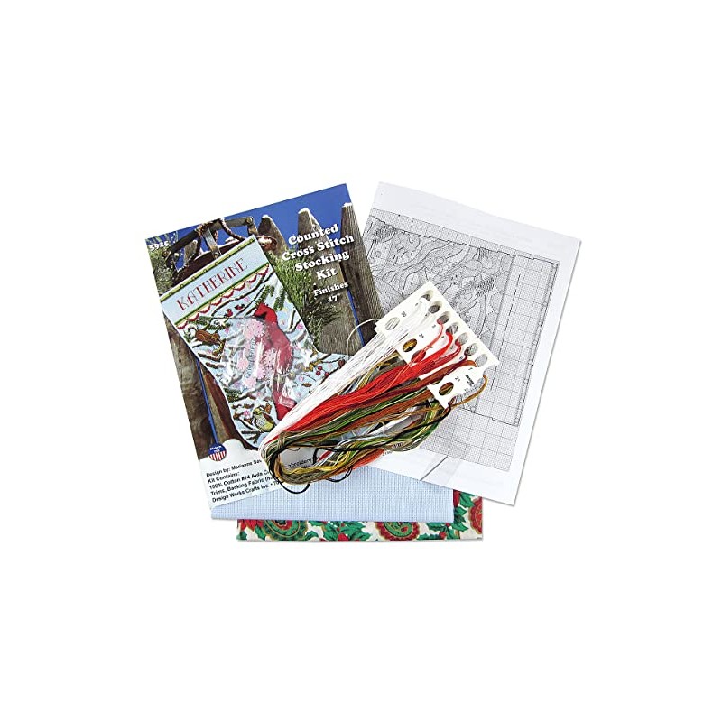 Design Works Crafts Cardinal Counted Cross Stitch Stocking Kit