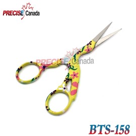 PRECISE CANADA STORK EMBROIDERY SCISSORS EYEBROW SEWING THIN POINT EDGE COLOR CODED BTS-158