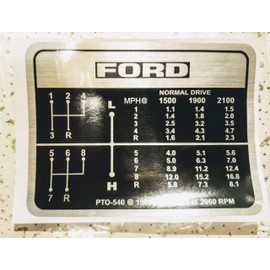 S60665 to fit Ford Tractor Gear Shift Decal 8-Speed 5000 5100 5600 6600 6700 7000 7100 7700