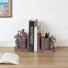 MyGift Resin Decorative Bookends and Pencil Holders with Dragon Guarding